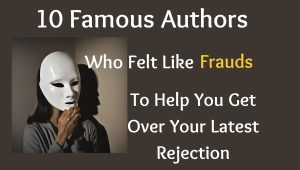 A woman removing a plain white Halloween mask