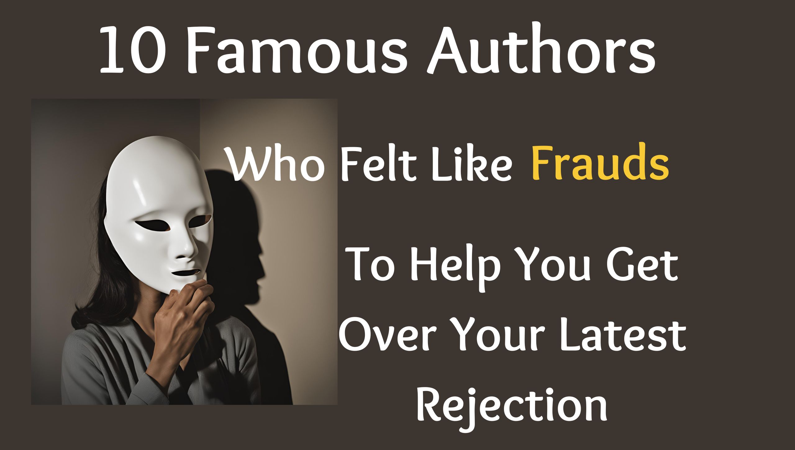 A woman removing a plain white Halloween mask